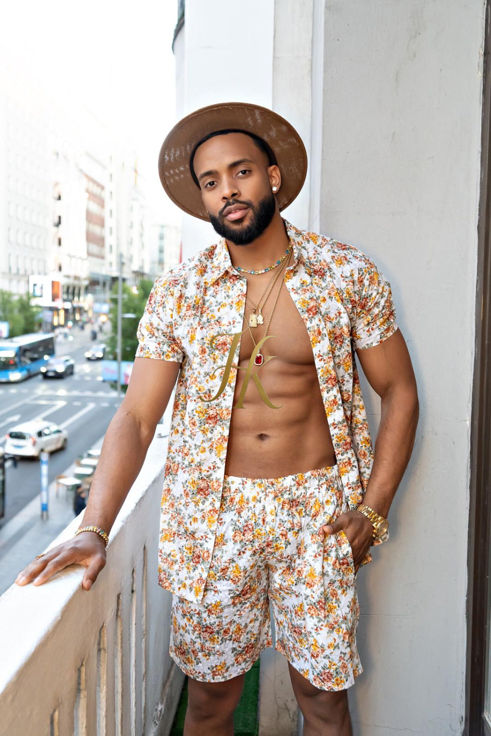 Flower Fashion Spring/Summer Men's Lace Two-Piece Clothing - kayibstrore