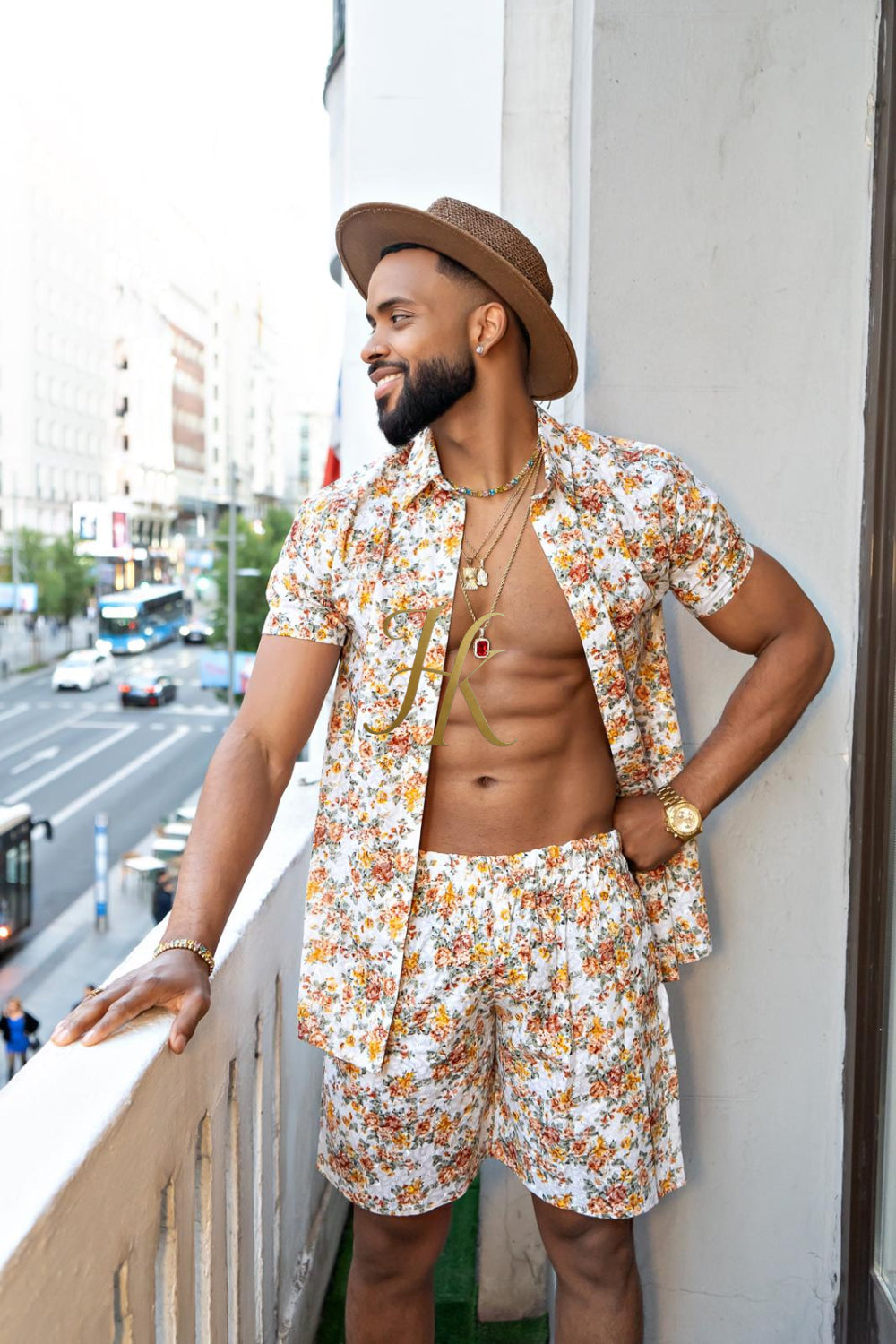 Flower Fashion Spring/Summer Men's Lace Two-Piece Clothing - kayibstrore