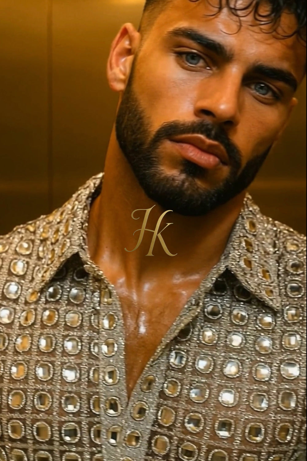 Men’s Luxury Embroidered Lace Set – French & European Beaded Fabric with Silver Sequins