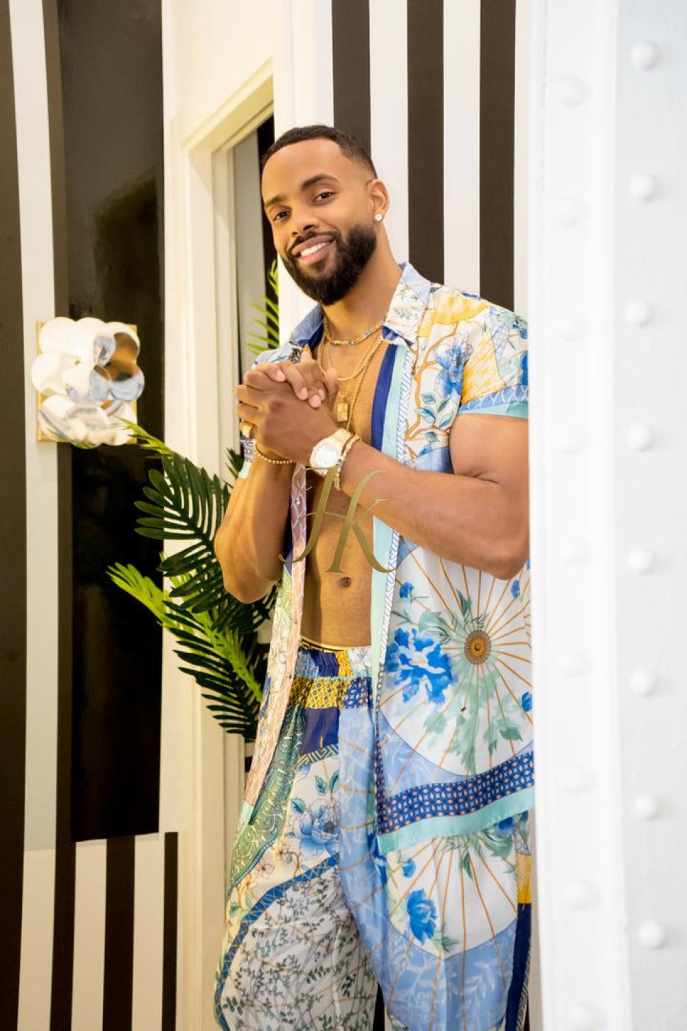 Luxury Summer Men's Silk Party Outfits set - kayibstrore