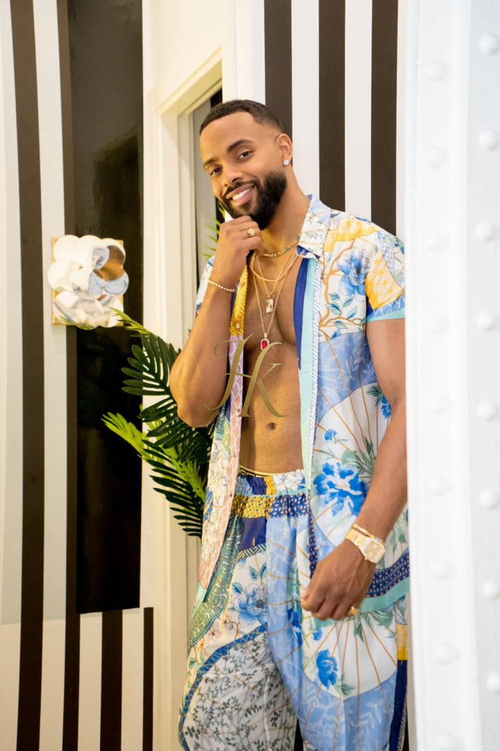 Luxury Summer Men's Silk Party Outfits set - kayibstrore