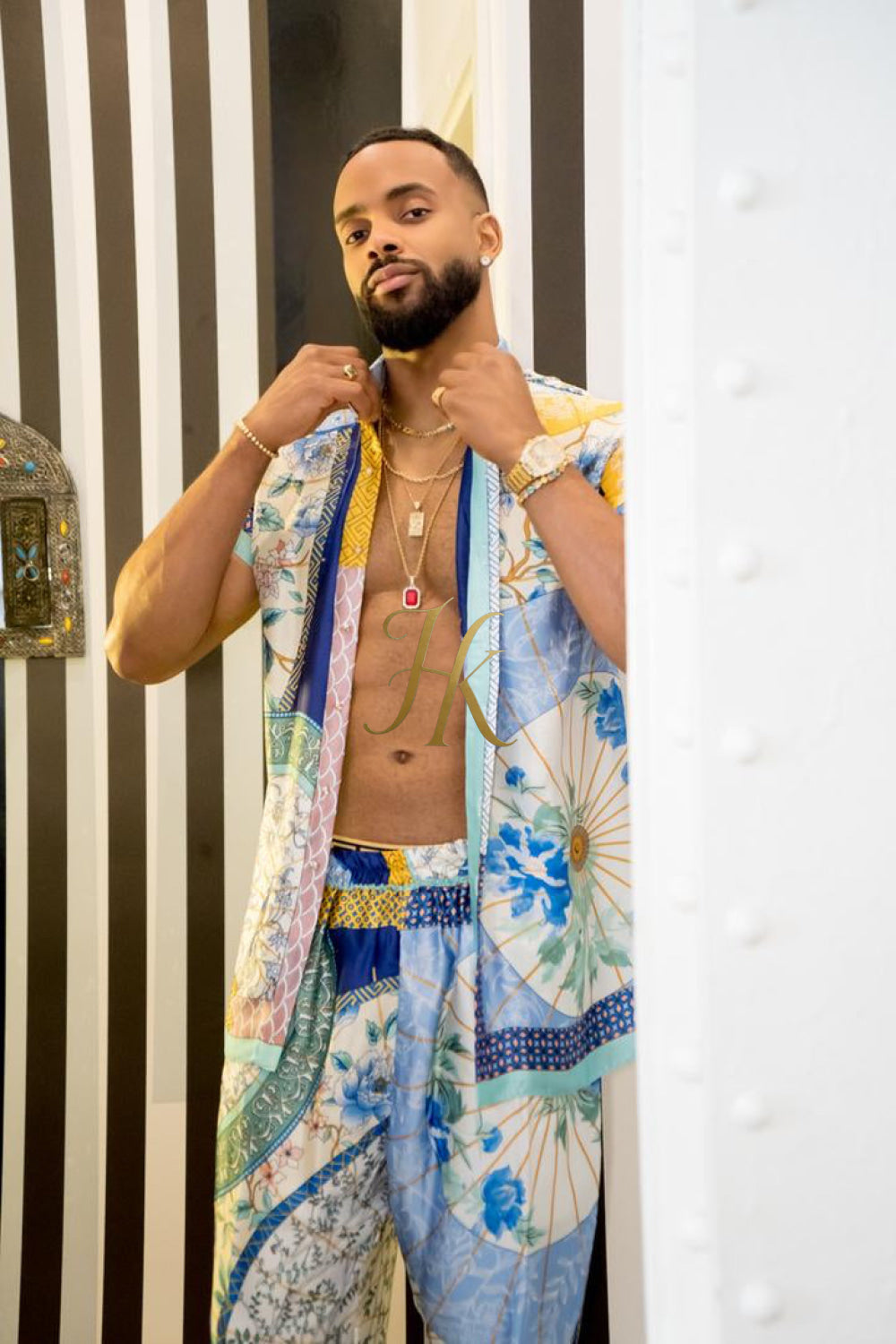 Luxury Summer Men's Silk Party Outfits set - kayibstrore