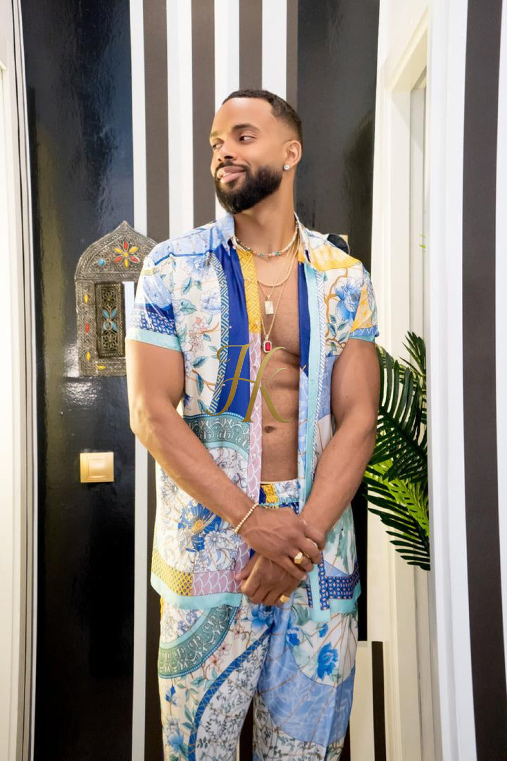 Luxury Summer Men's Silk Party Outfits set - kayibstrore