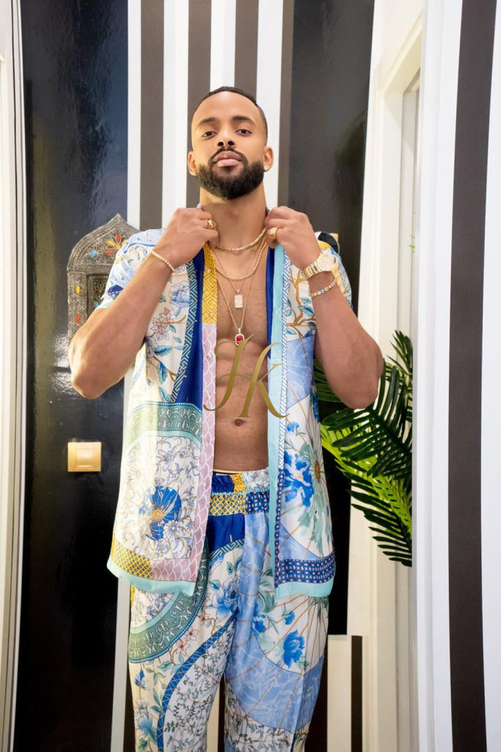 Luxury Summer Men's Silk Party Outfits set - kayibstrore