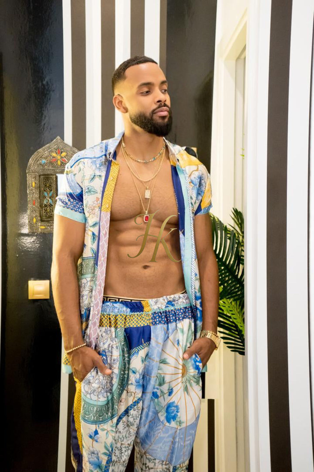 Luxury Summer Men's Silk Party Outfits set - kayibstrore