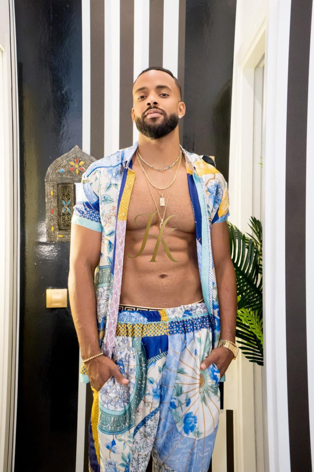 Luxury Summer Men's Silk Party Outfits set - kayibstrore