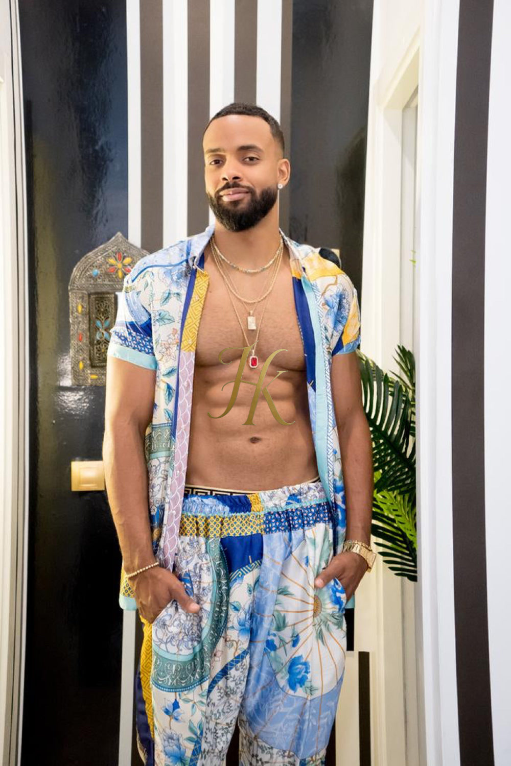 Luxury Summer Men's Silk Party Outfits set - kayibstrore