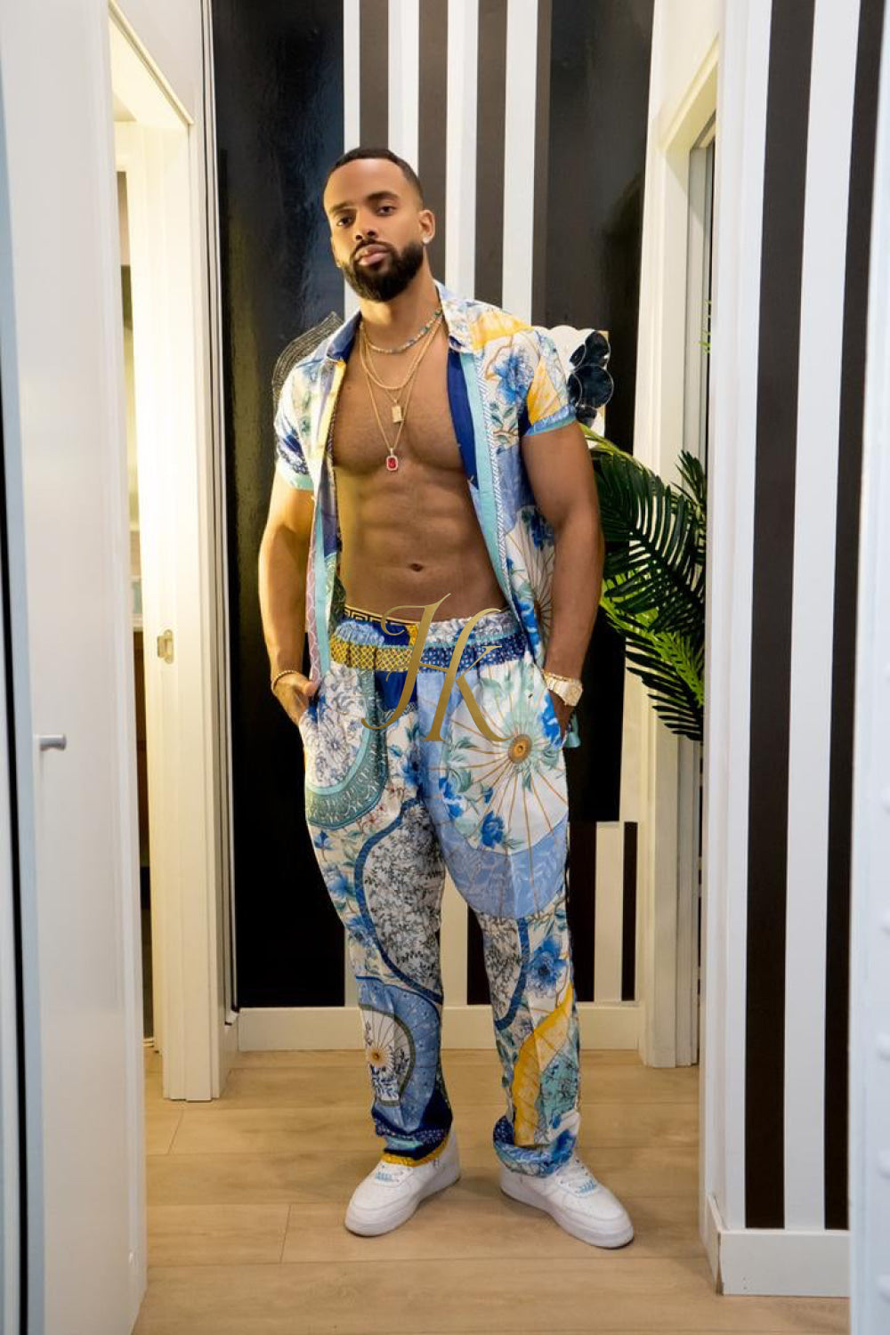 Luxury Summer Men's Silk Party Outfits set - kayibstrore