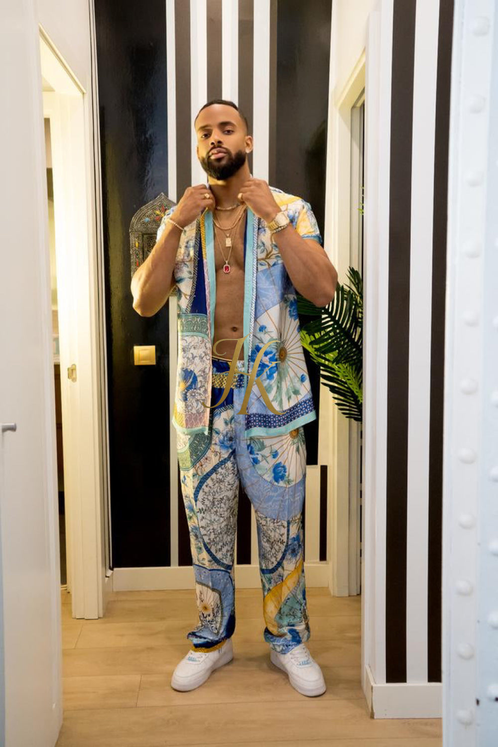 Luxury Summer Men's Silk Party Outfits set - kayibstrore