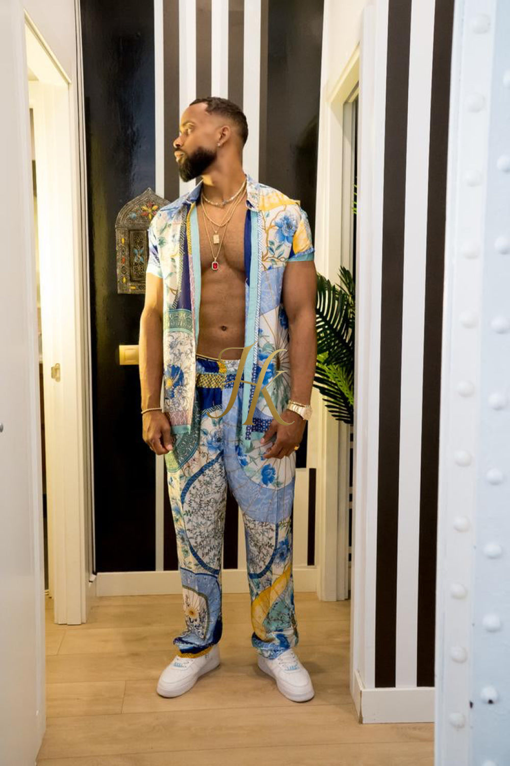 Luxury Summer Men's Silk Party Outfits set - kayibstrore