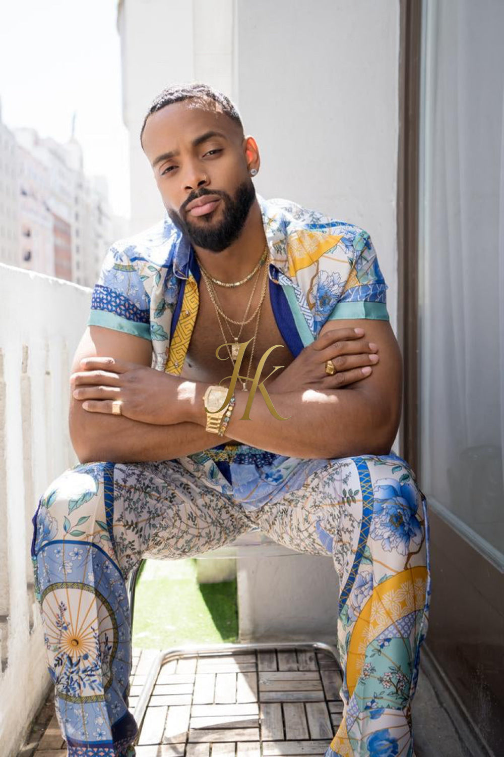 Luxury Summer Men's Silk Festivals Outfits set - kayibstrore