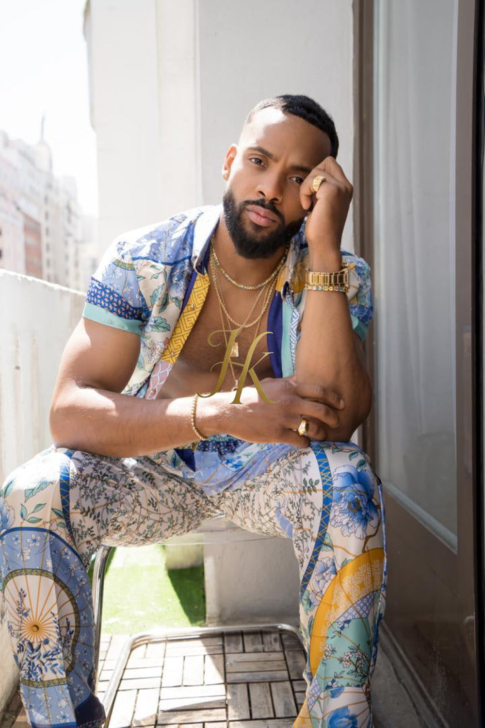 Luxury Summer Men's Silk Festivals Outfits set - kayibstrore