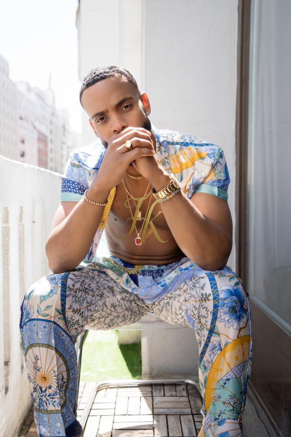 Luxury Summer Men's Silk Festivals Outfits set - kayibstrore