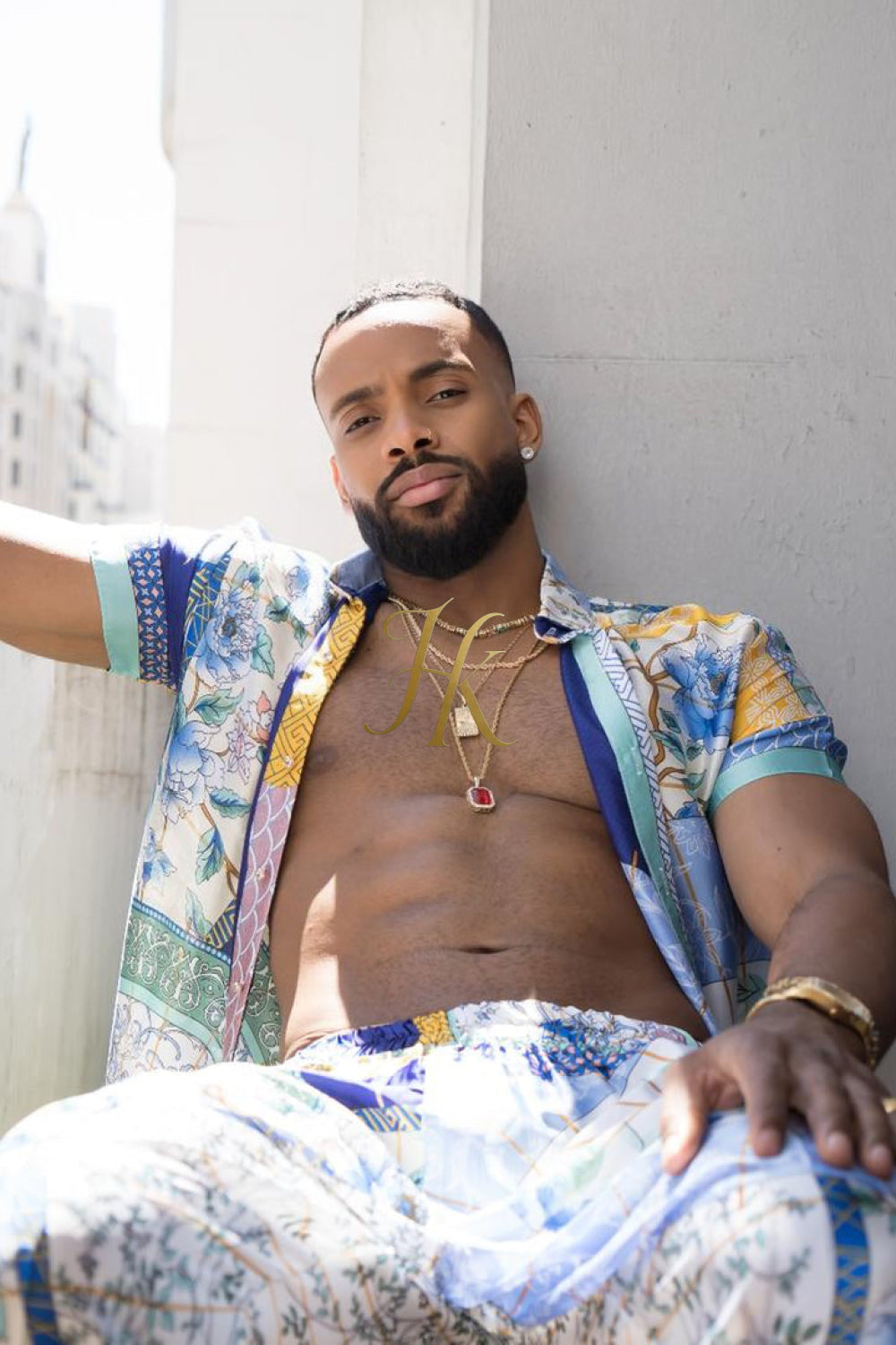 Luxury Summer Men's Silk Festivals Outfits set - kayibstrore