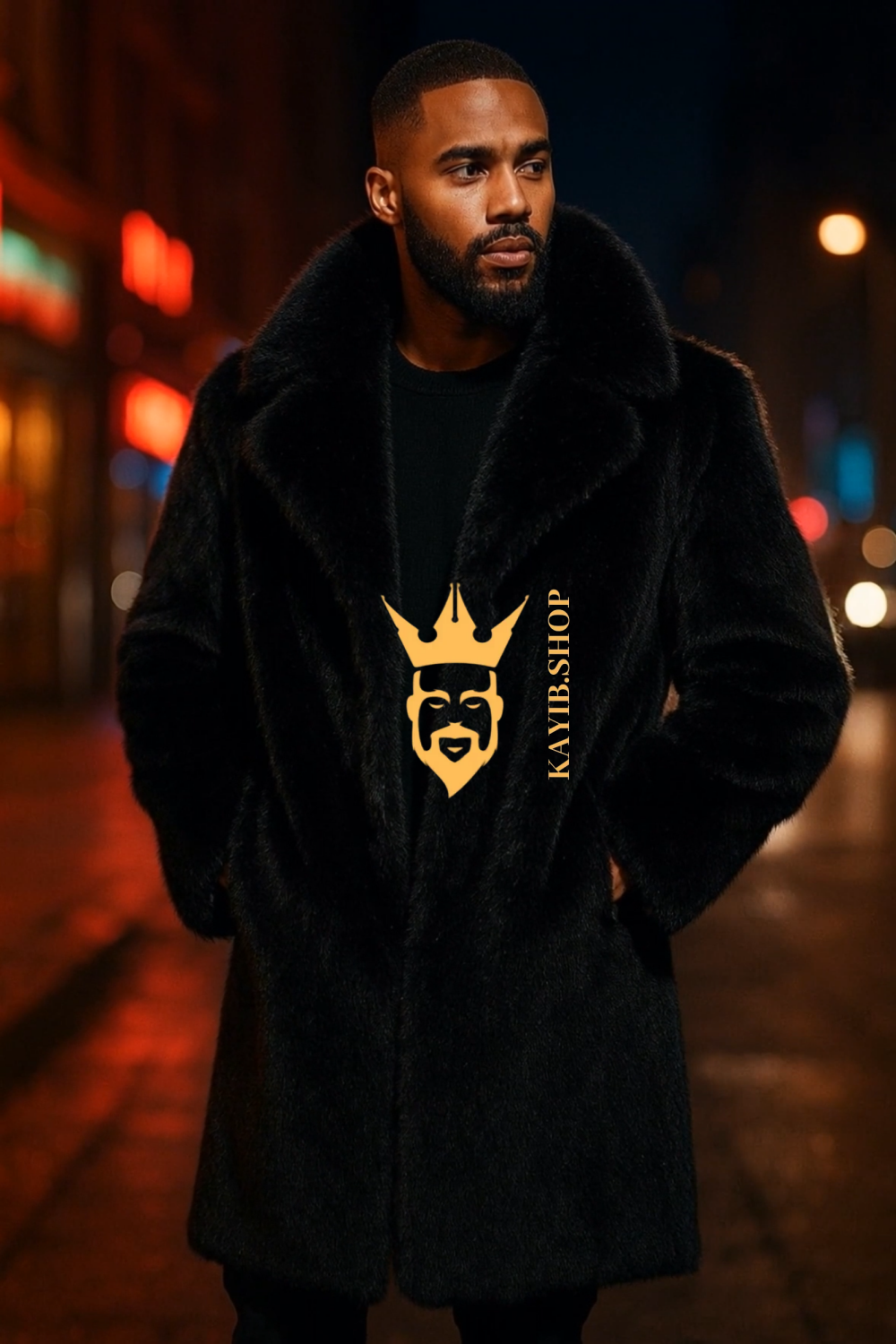 Luxury Black Fox Fur Coat – Timeless Statement Piece