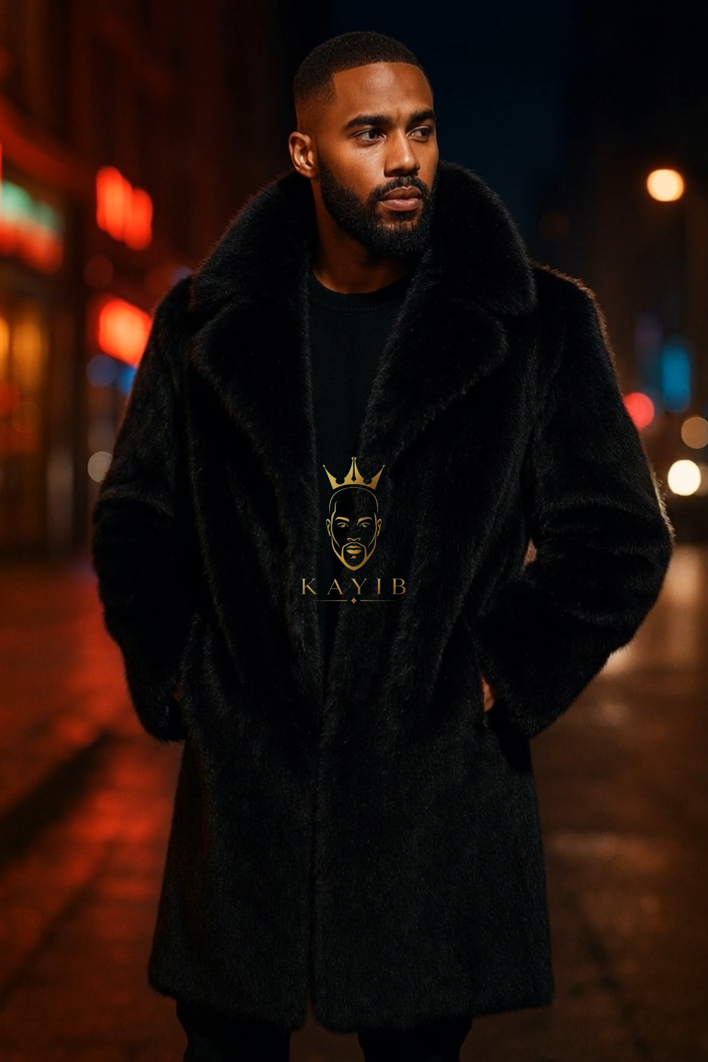 Luxury Black Fox Fur Coat – Timeless Statement Piece