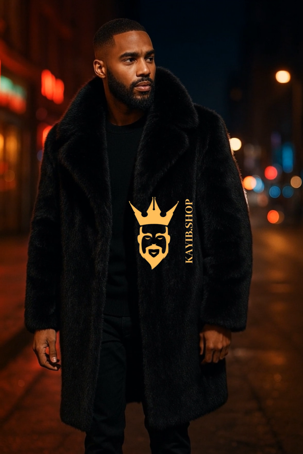 Luxury Black Fox Fur Coat – Timeless Statement Piece