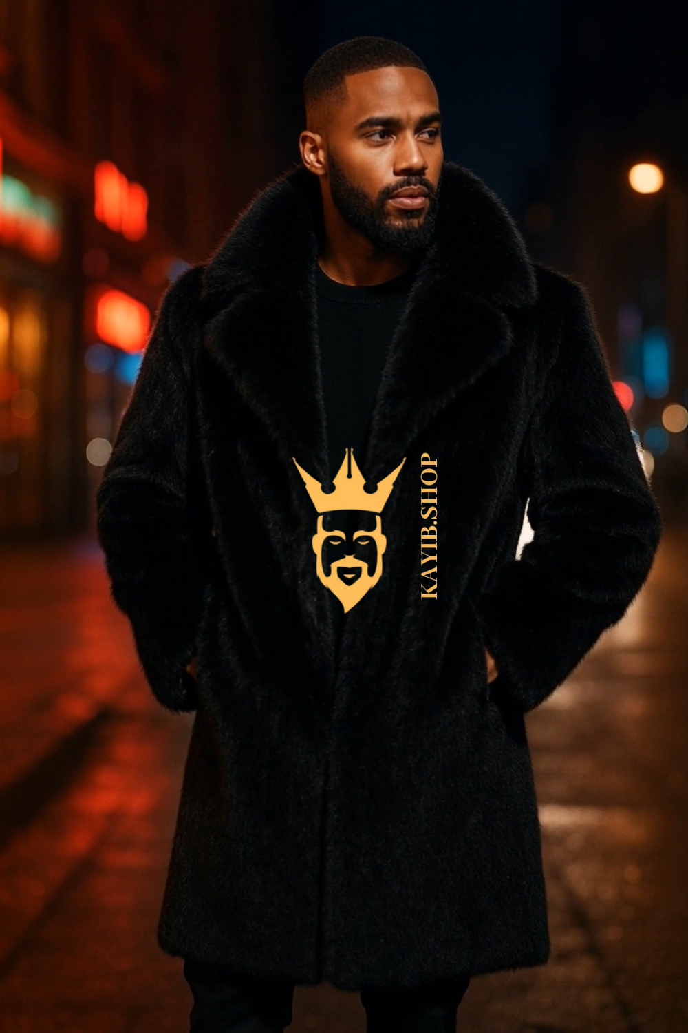 Luxury Black Fox Fur Coat – Timeless Statement Piece