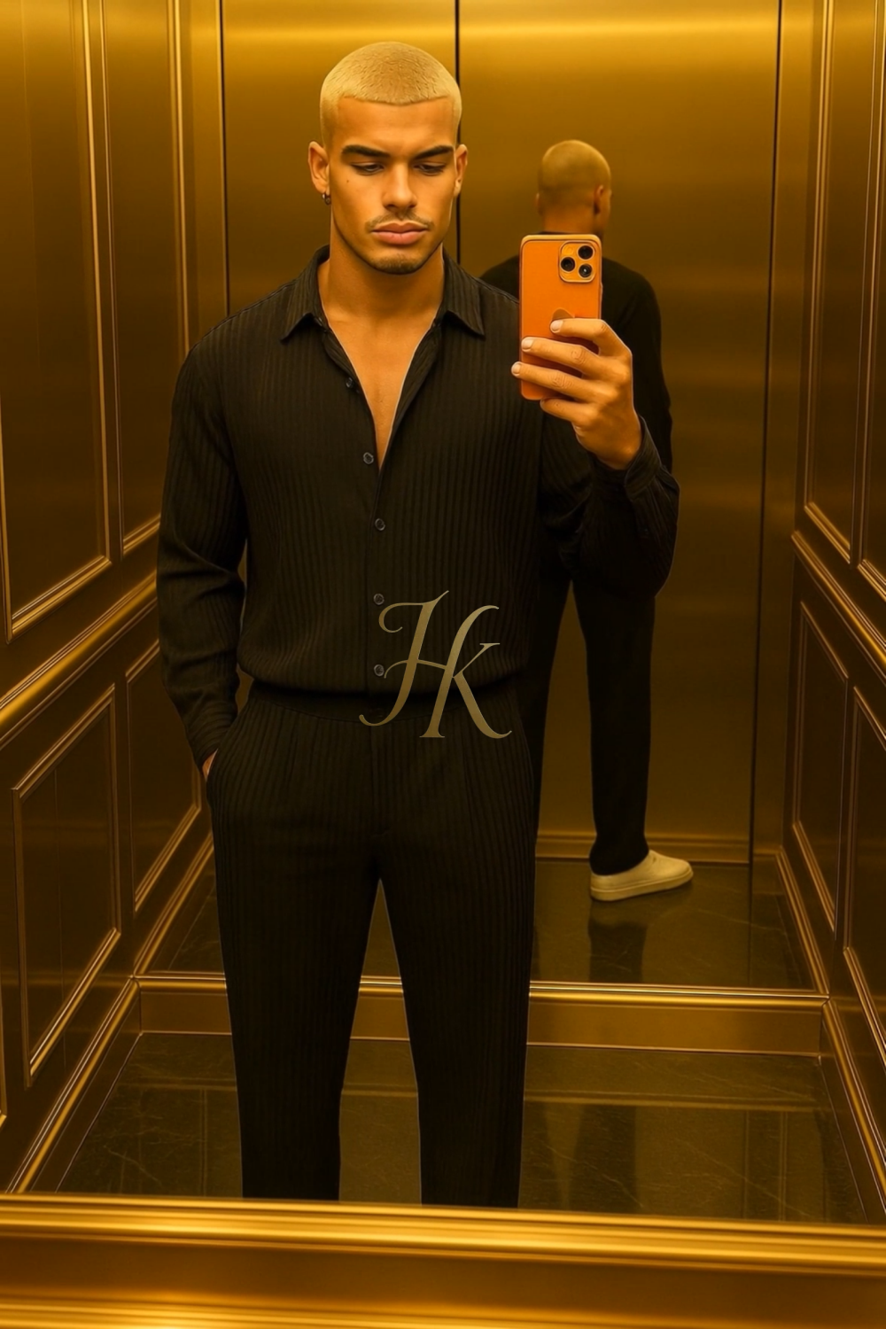 Conjunto de vestido de seda de lujo para hombre rojo