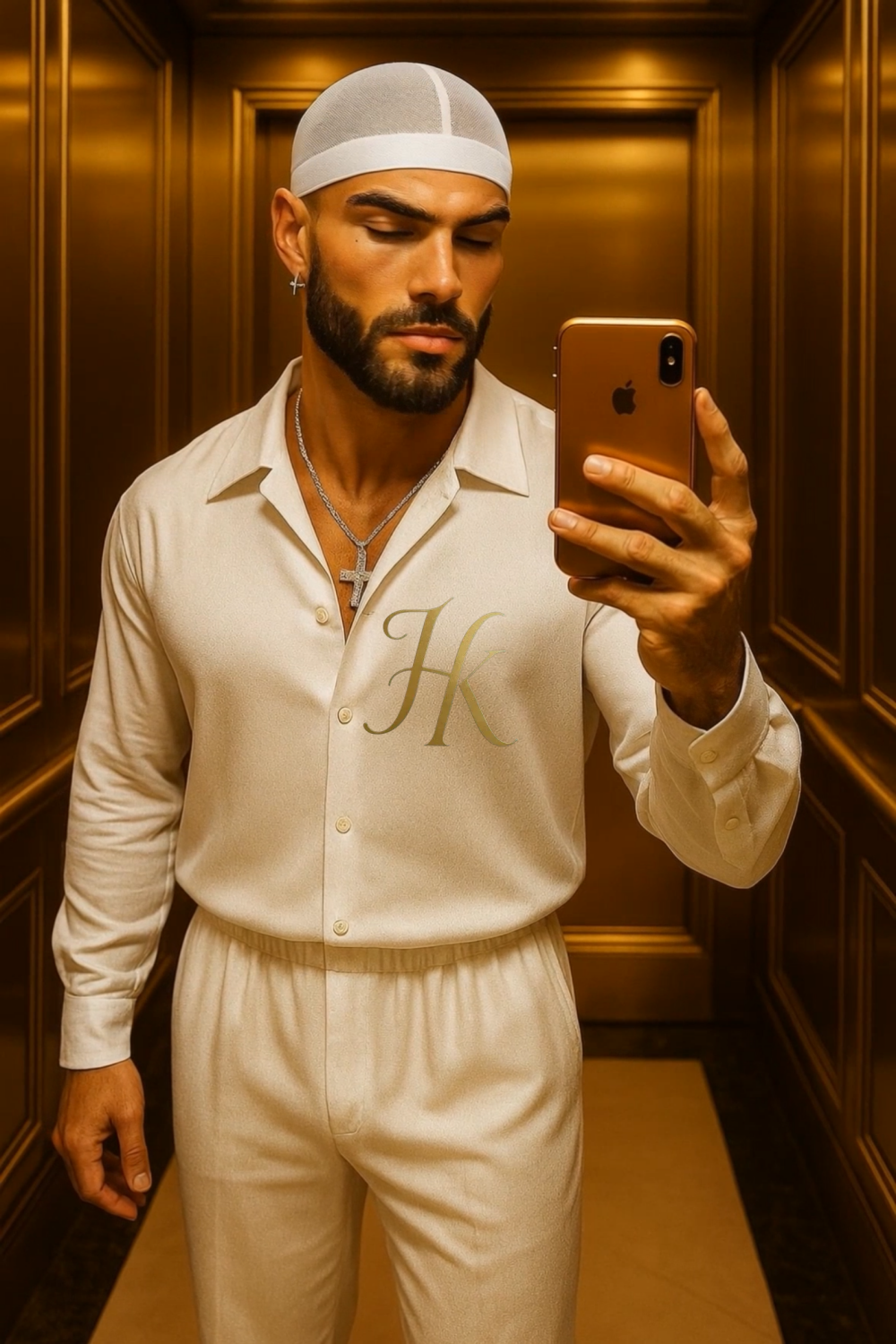 Conjunto de vestido de seda de lujo para hombre rojo