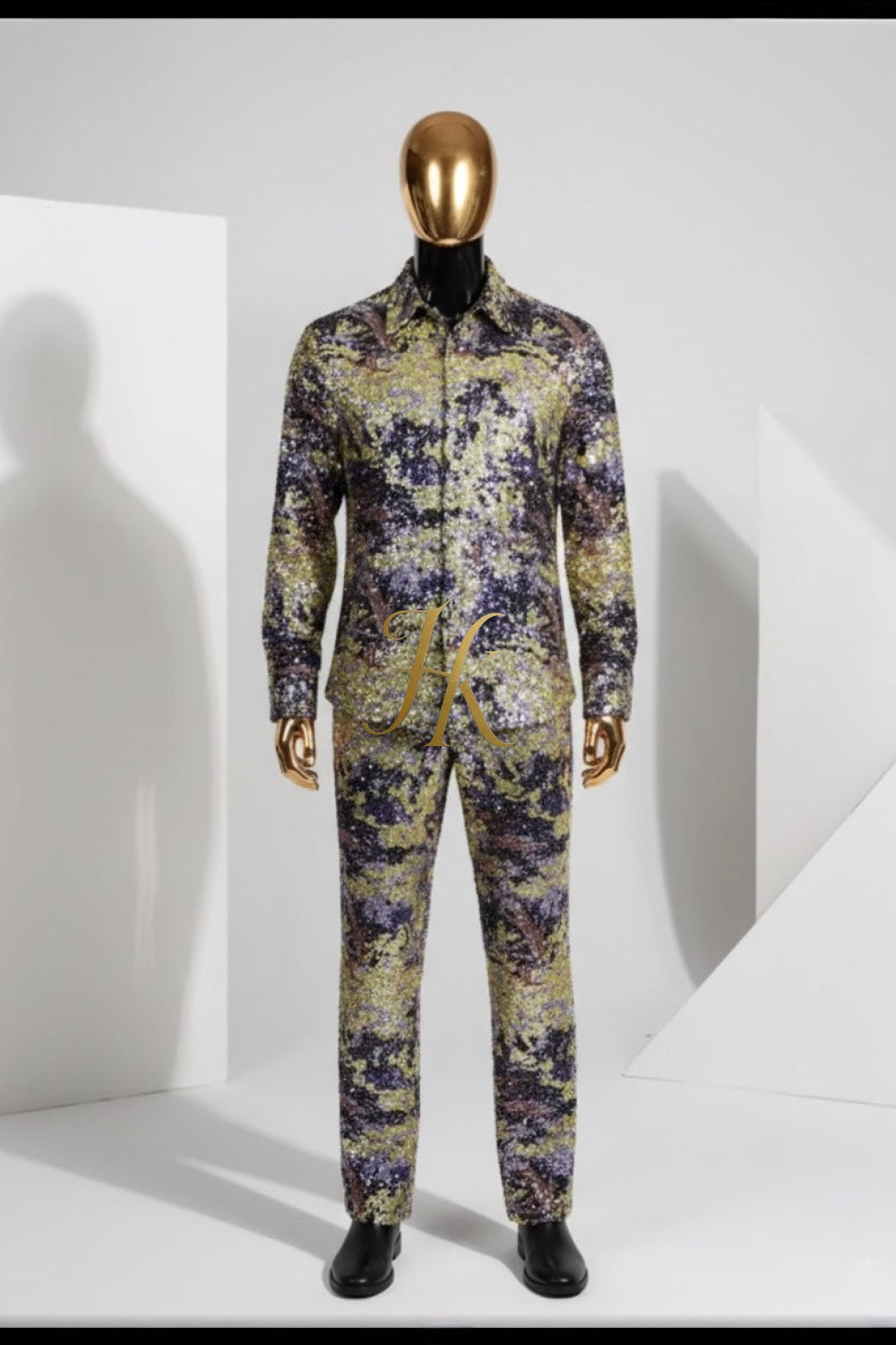 Conjunto de vestido de seda de lujo para hombre rojo