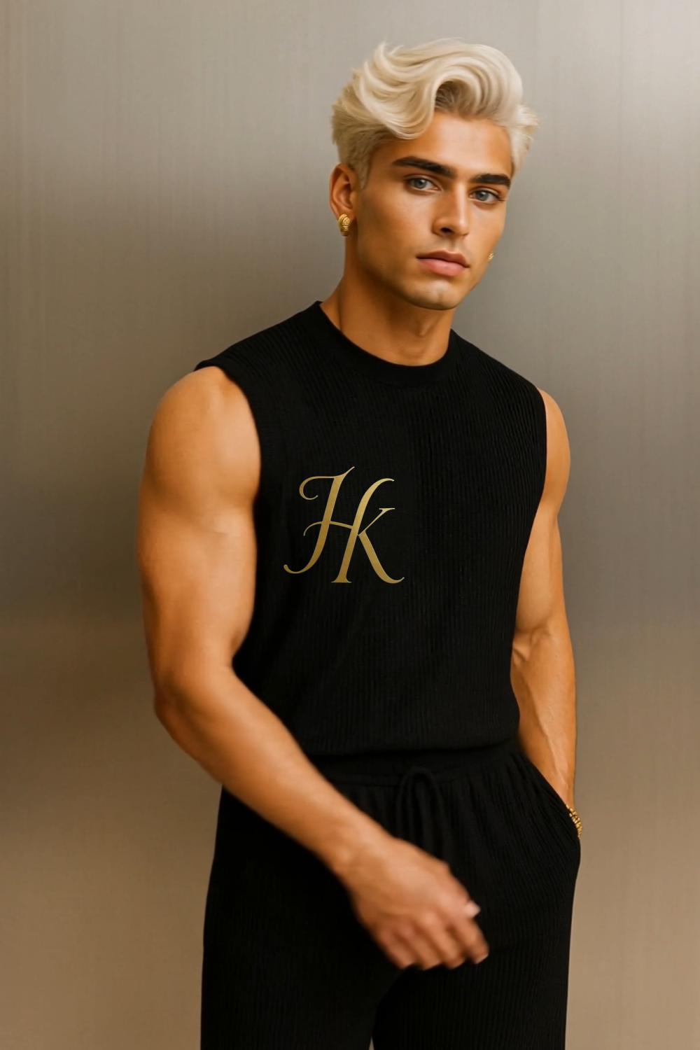 Men’s Summer Cotton Set – Tank Top & Pants Two-Piece Outfit