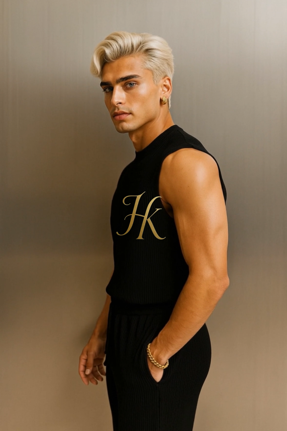 Men’s Summer Cotton Set – Tank Top & Pants Two-Piece Outfit