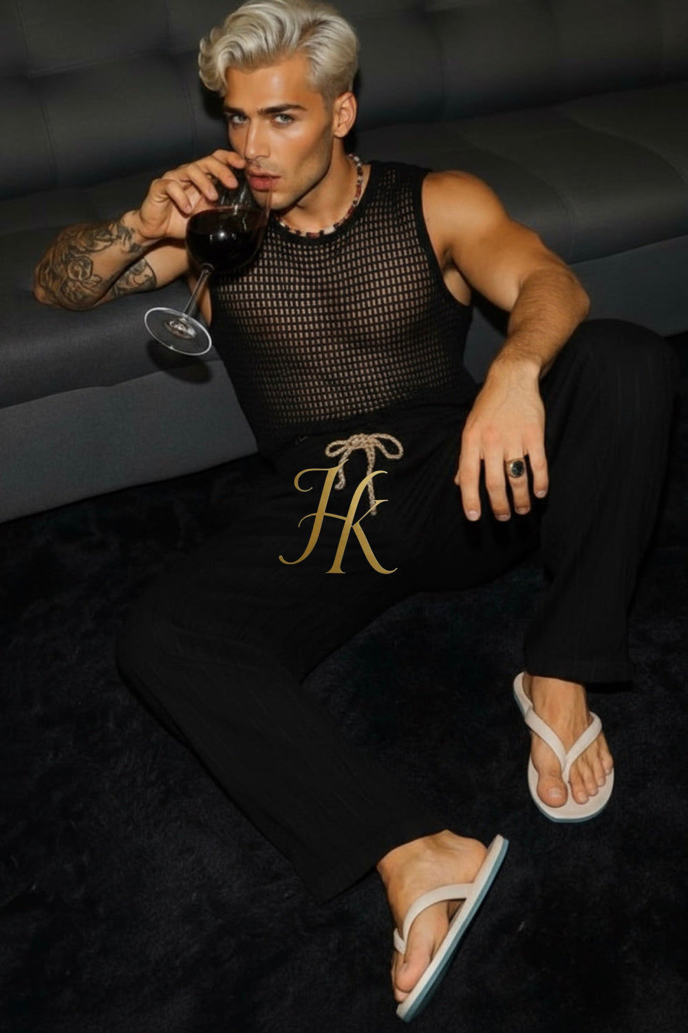 Men’s Summer Crochet Set – Cotton Tank Top & Matching Pants
