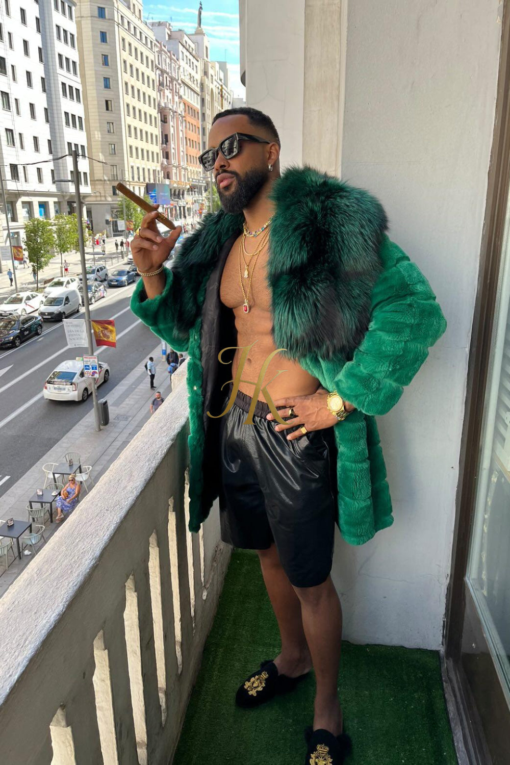 Handmade Luxury Winter Men's Rex Rabbit Fur Coat with Super Large Raccoon Collar - Premium Fashion Outerwear - kayibstrore