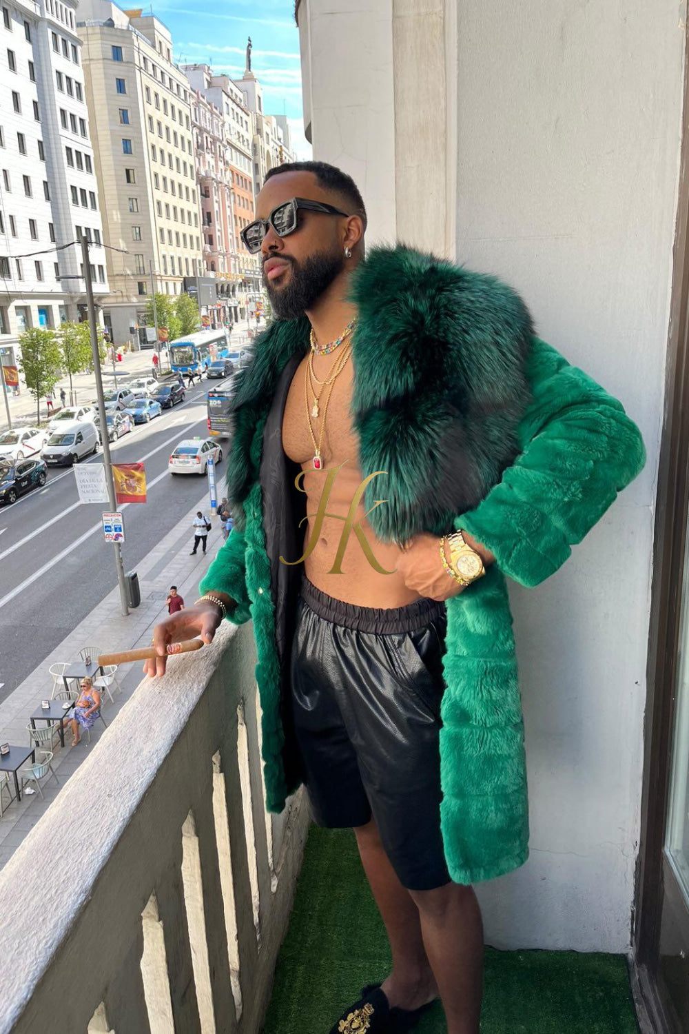 Handmade Luxury Winter Men's Rex Rabbit Fur Coat with Super Large Raccoon Collar - Premium Fashion Outerwear - kayibstrore