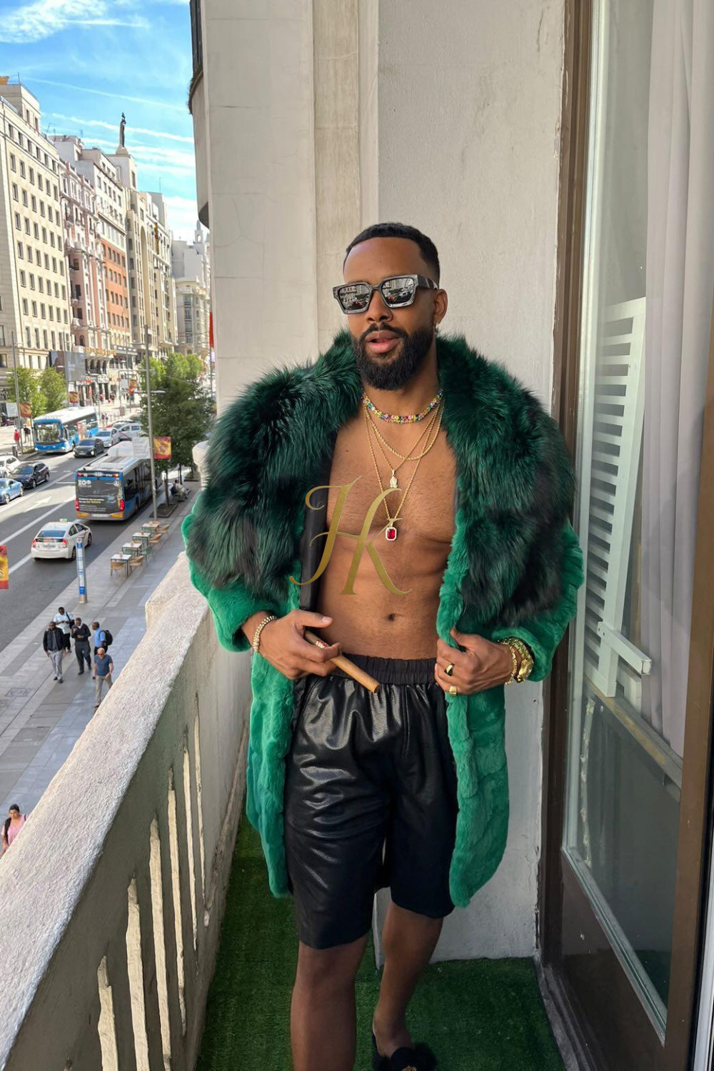 Handmade Luxury Winter Men's Rex Rabbit Fur Coat with Super Large Raccoon Collar - Premium Fashion Outerwear - kayibstrore