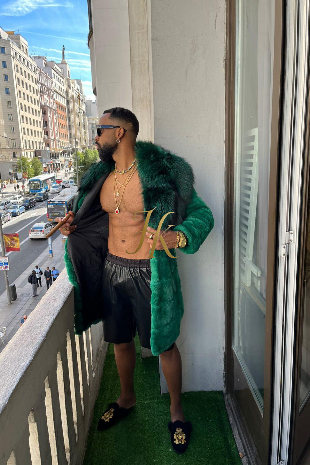 Handmade Luxury Winter Men's Rex Rabbit Fur Coat with Super Large Raccoon Collar - Premium Fashion Outerwear - kayibstrore