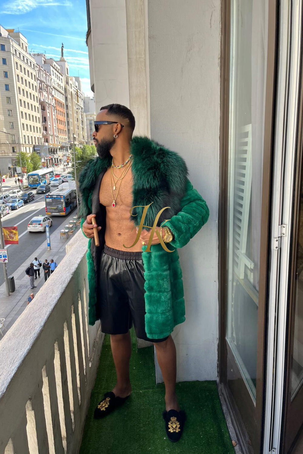 Handmade Luxury Winter Men's Rex Rabbit Fur Coat with Super Large Raccoon Collar - Premium Fashion Outerwear - kayibstrore
