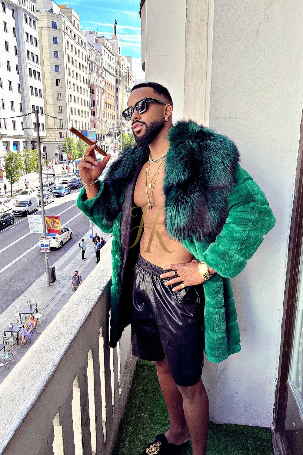 Handmade Luxury Winter Men's Rex Rabbit Fur Coat with Super Large Raccoon Collar - Premium Fashion Outerwear - kayibstrore