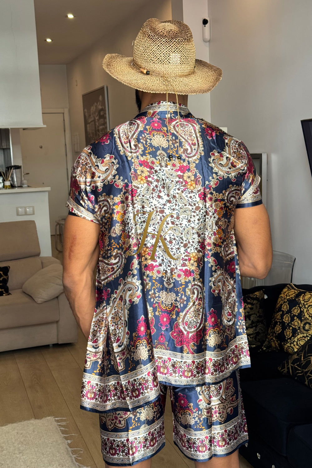 Men’s Luxury Silk Set – 100% Pure Mulberry Silk Shirt & Shorts | Limited Edition Outfit - kayibstrore