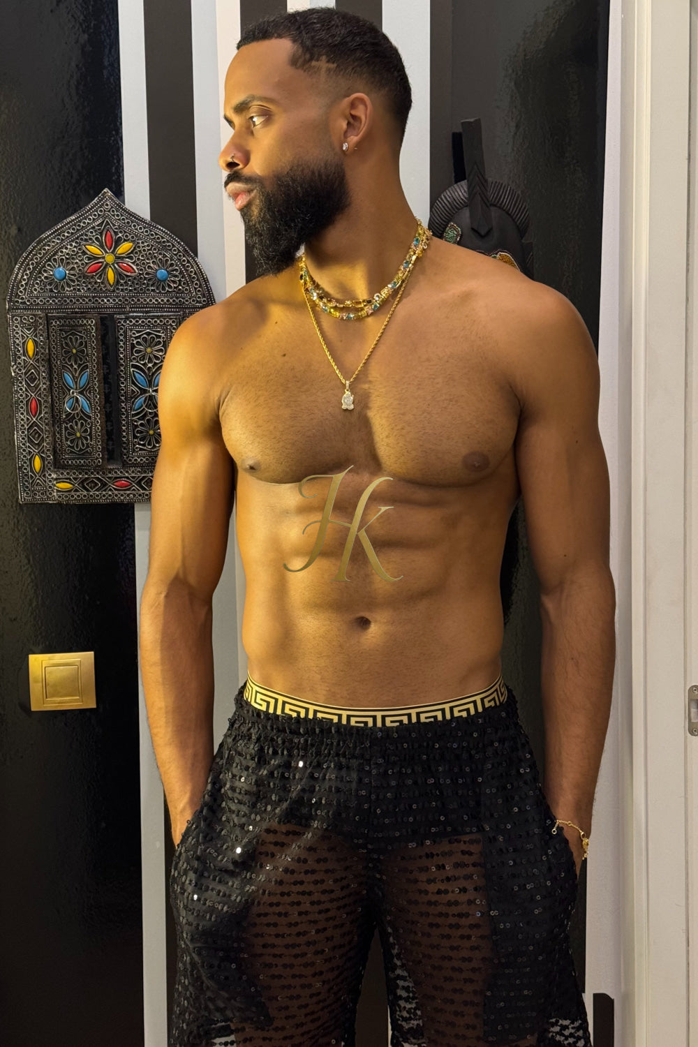 ✨ Luxury Handcrafted Mesh & Lace Embroidered Shirt – Limited Edition Couture ✨ - kayibstrore