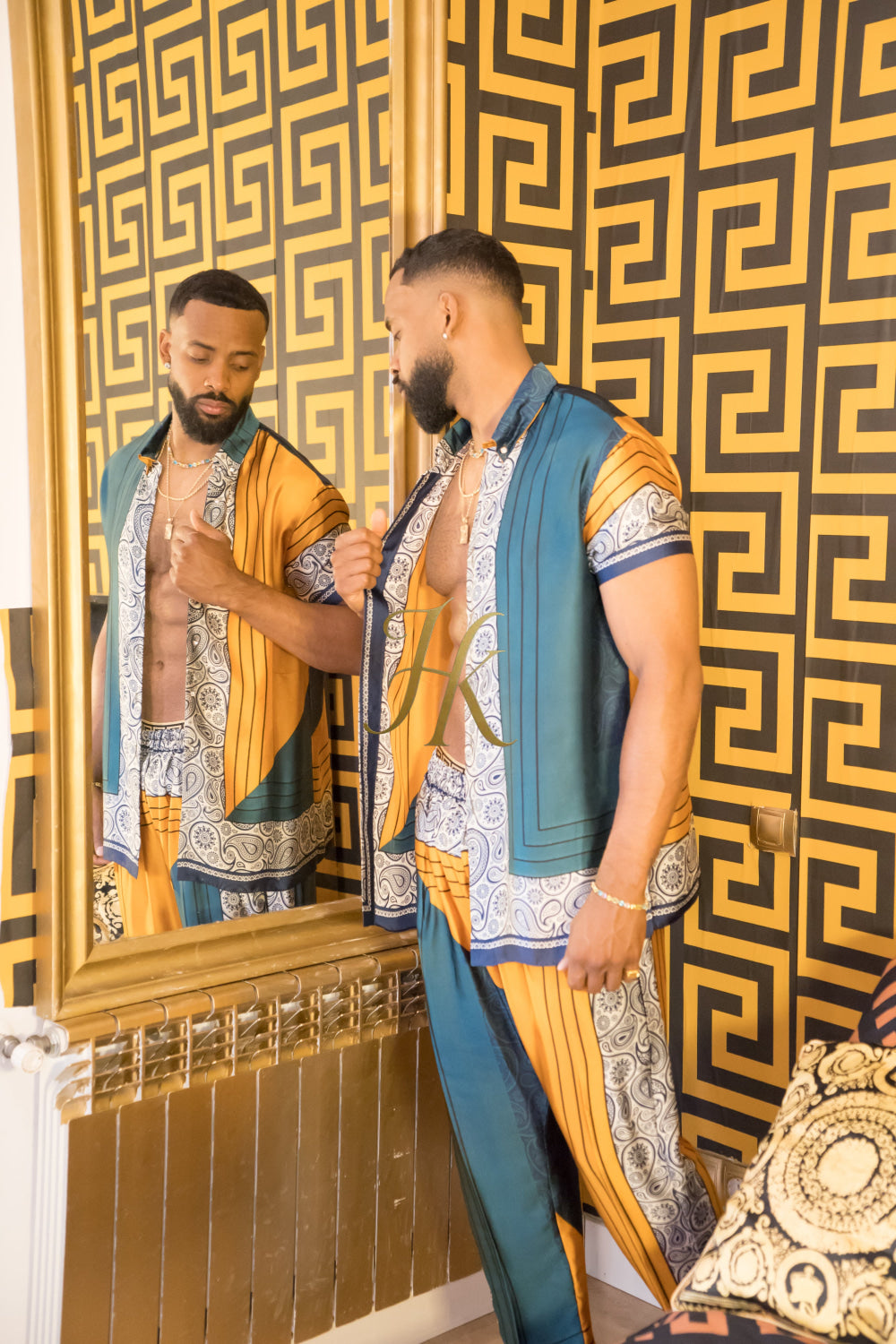 Fashion luxury Men's Silk Summer Set - kayibstrore