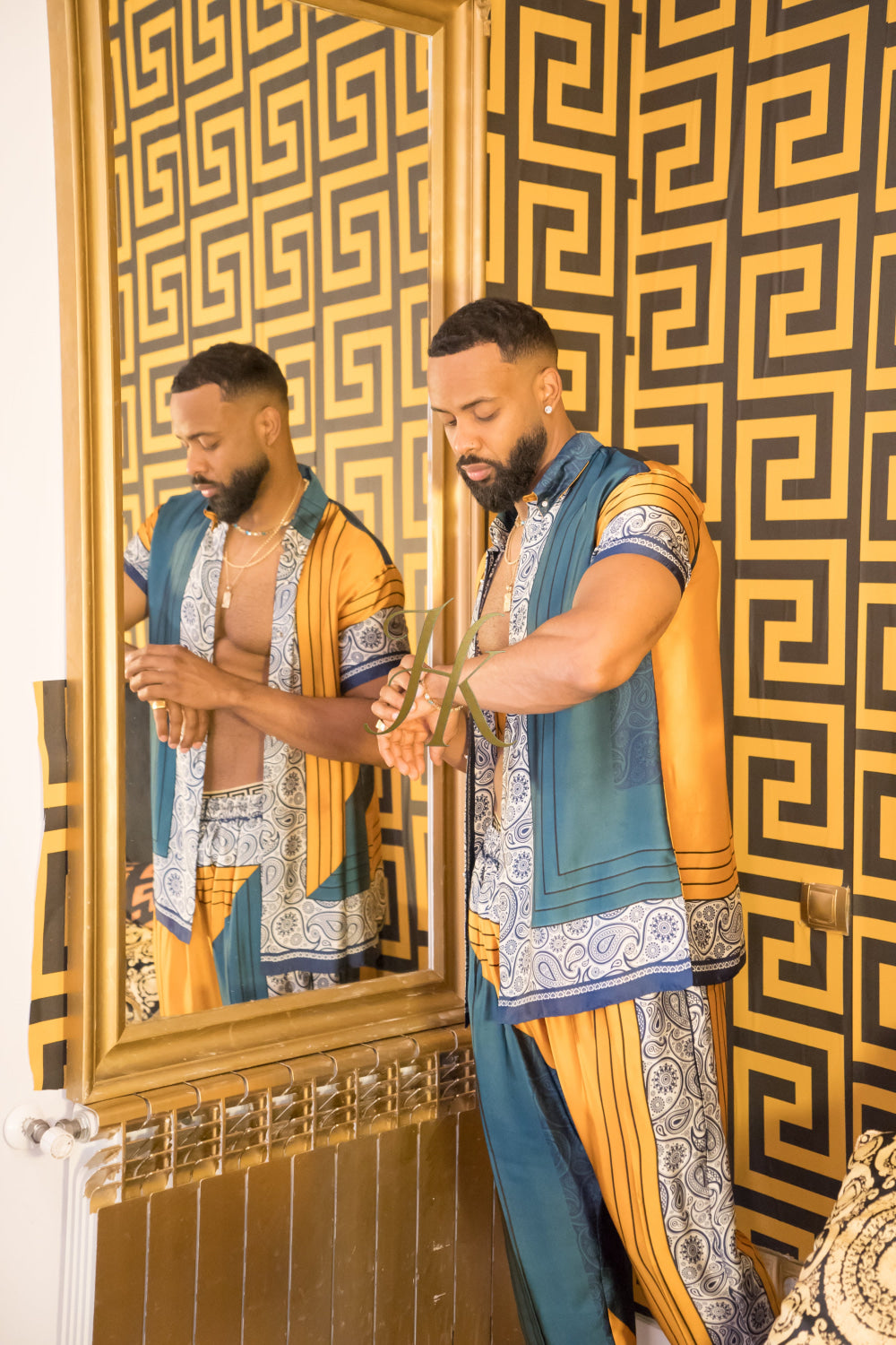 Fashion luxury Men's Silk Summer Set - kayibstrore