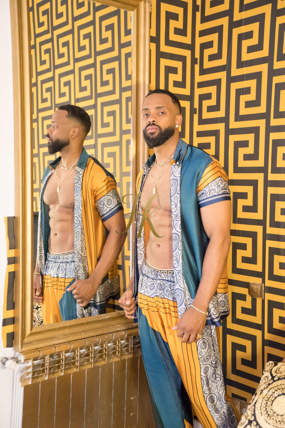 Fashion luxury Men's Silk Summer Set - kayibstrore