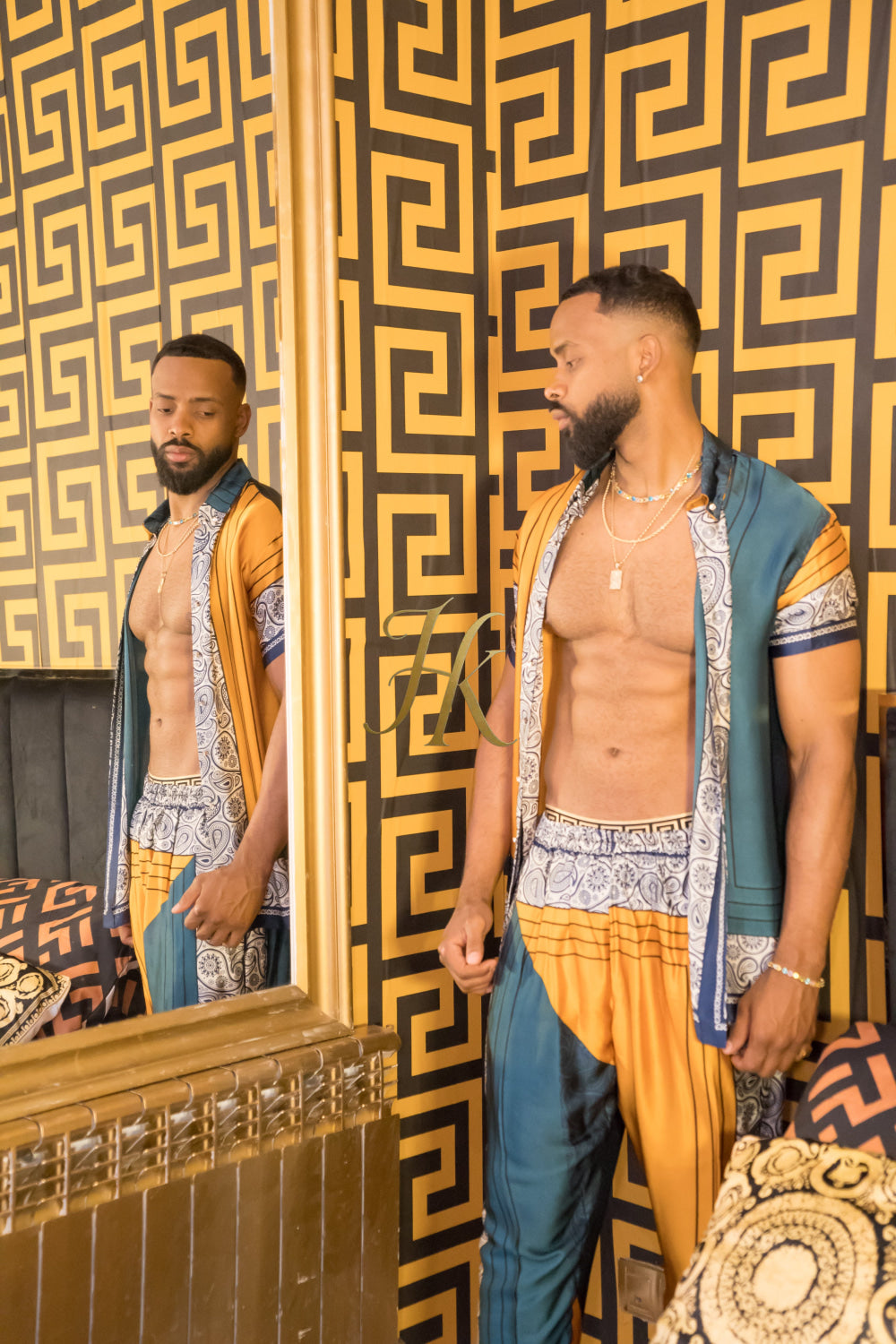 Fashion luxury Men's Silk Summer Set - kayibstrore