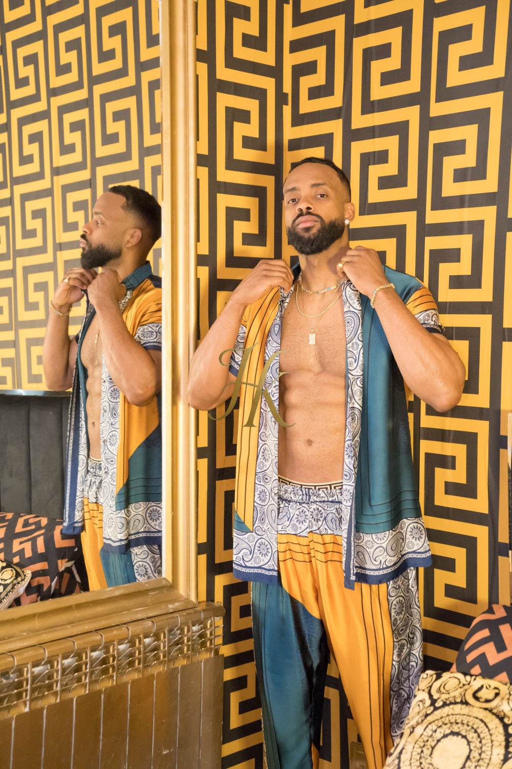 Fashion luxury Men's Silk Summer Set - kayibstrore