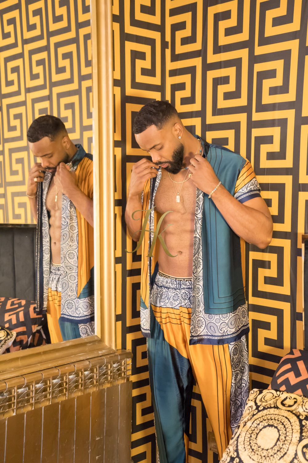 Fashion luxury Men's Silk Summer Set - kayibstrore