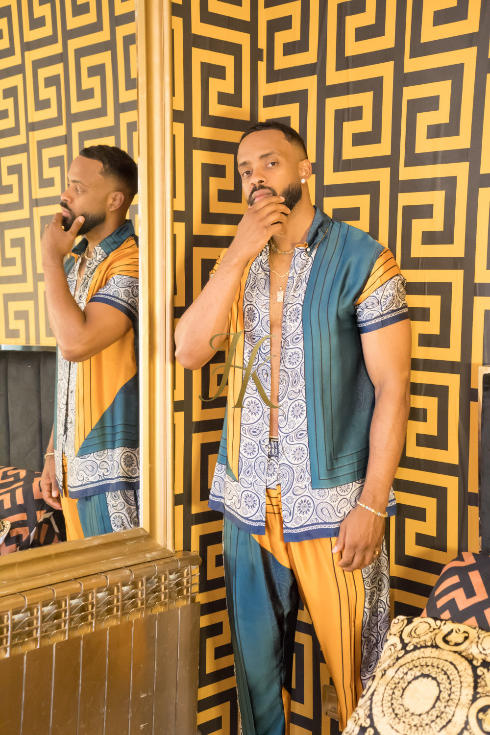 Fashion luxury Men's Silk Summer Set - kayibstrore