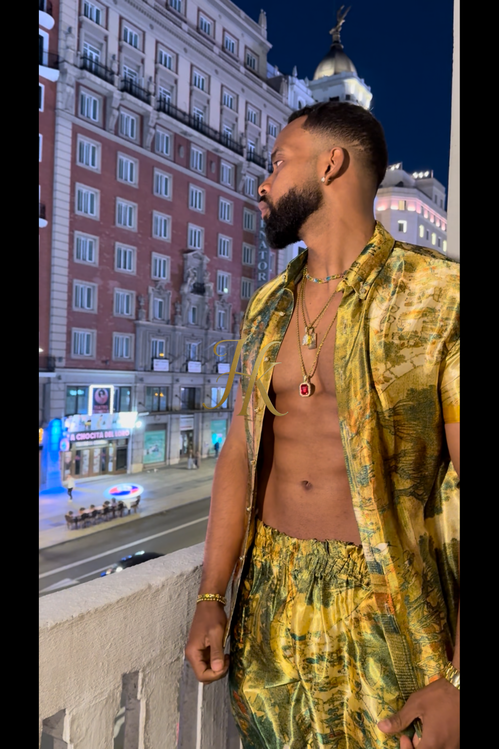 Men's Silk Set - Elevate Your Style with Le Barroco Print - Perfect for Couples and Special Occasions - kayibstrore