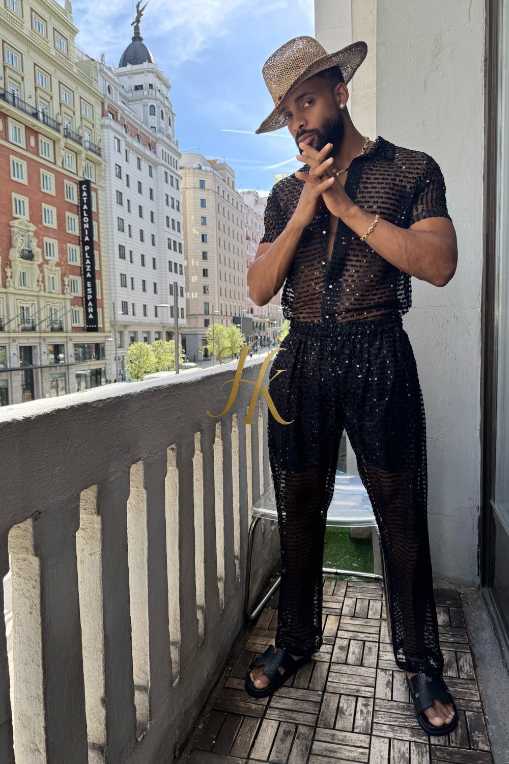 🖤 Royal Mesh Embroidered Shirt – Limited Edition Luxury - kayibstrore