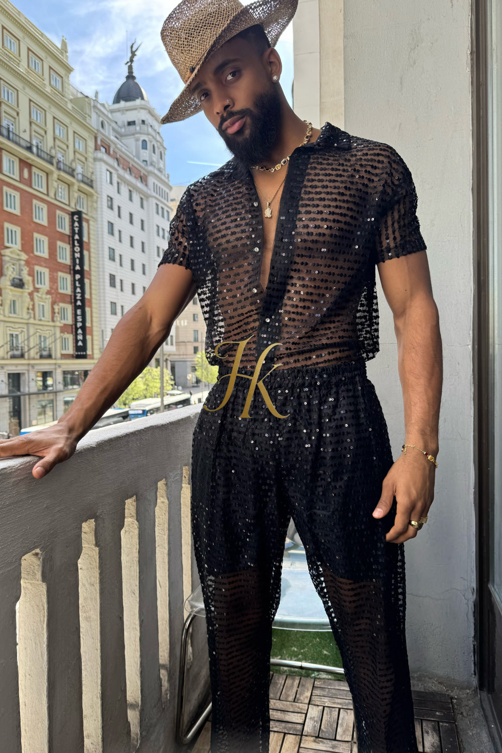 🖤 Royal Mesh Embroidered Shirt – Limited Edition Luxury - kayibstrore