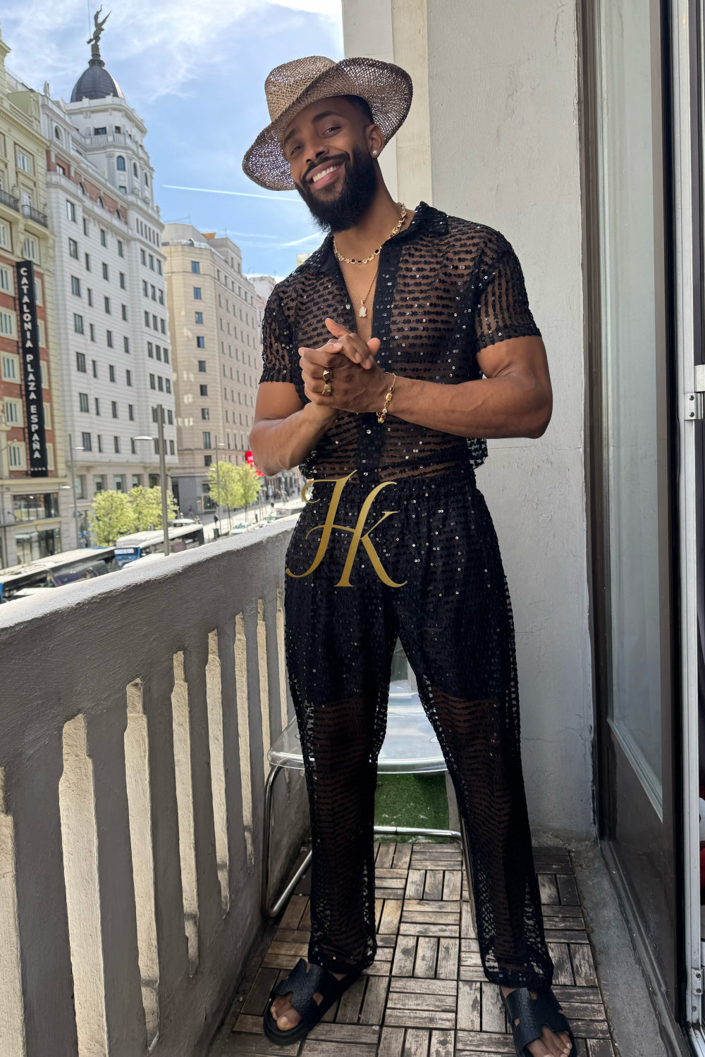 🖤 Royal Mesh Embroidered Shirt – Limited Edition Luxury - kayibstrore