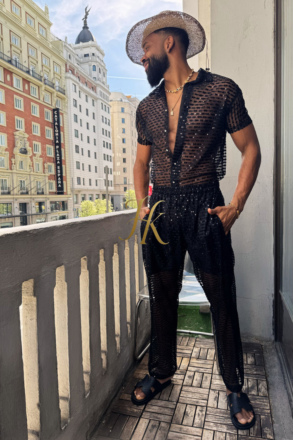 🖤 Royal Mesh Embroidered Shirt – Limited Edition Luxury - kayibstrore