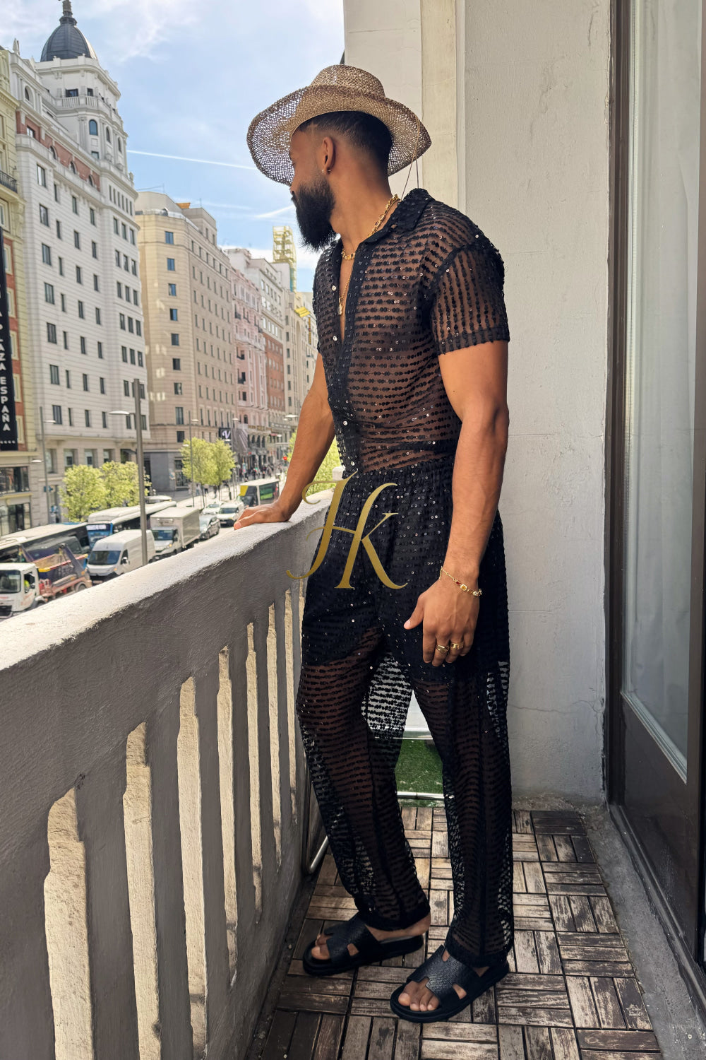 🖤 Royal Mesh Embroidered Shirt – Limited Edition Luxury - kayibstrore