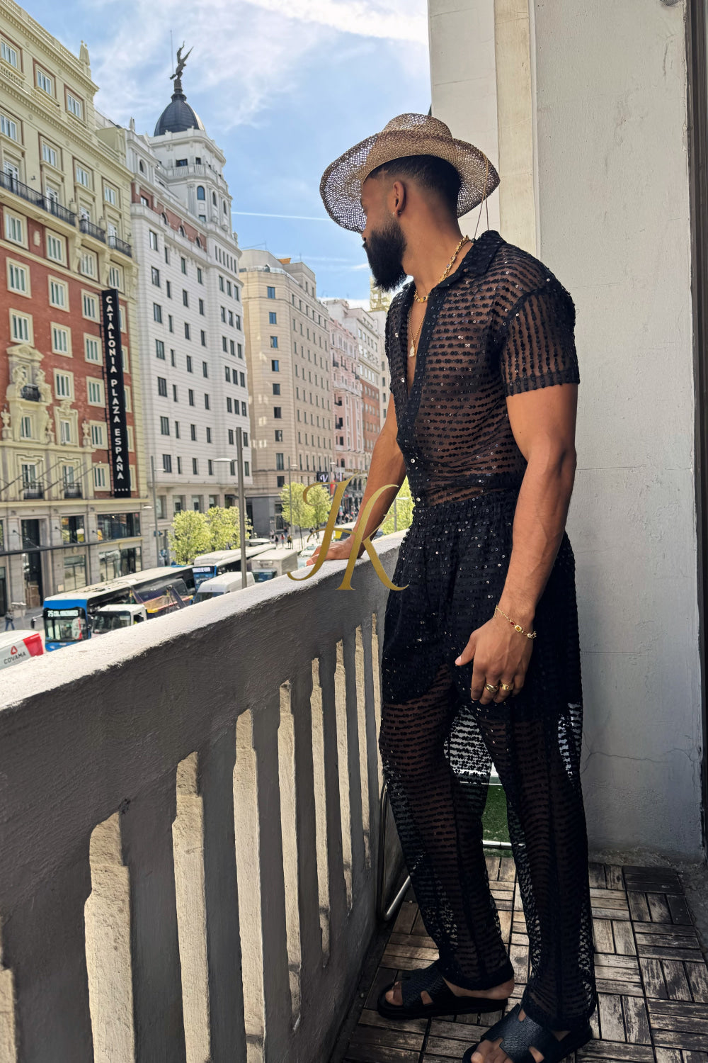 🖤 Royal Mesh Embroidered Shirt – Limited Edition Luxury - kayibstrore